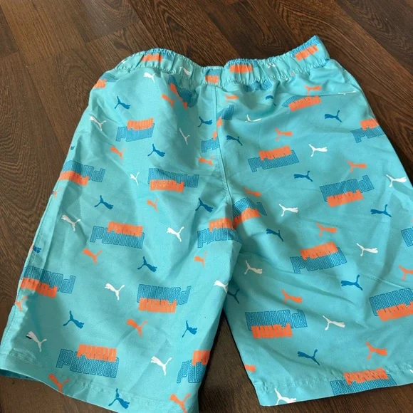 Puma Vibrant Orange Rash Guard and Aqua Swim Trunks - Picture 7 of 7